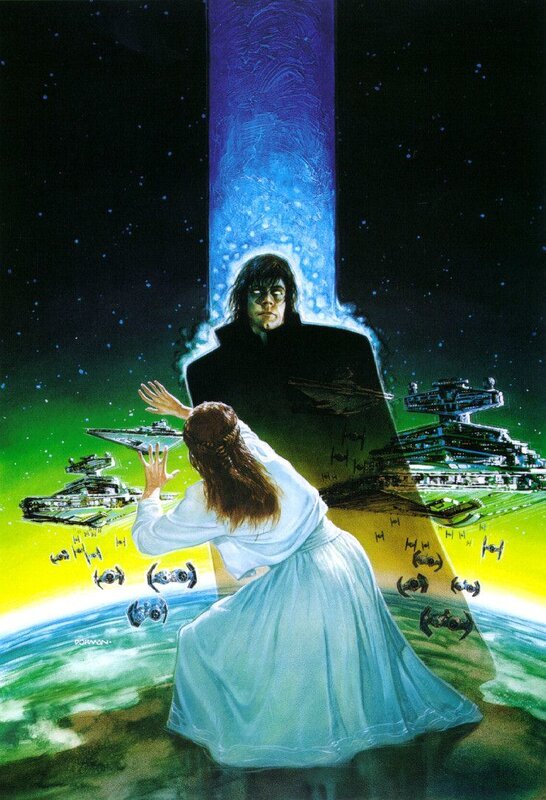 Luke Skywalker and Leia on a battlefield