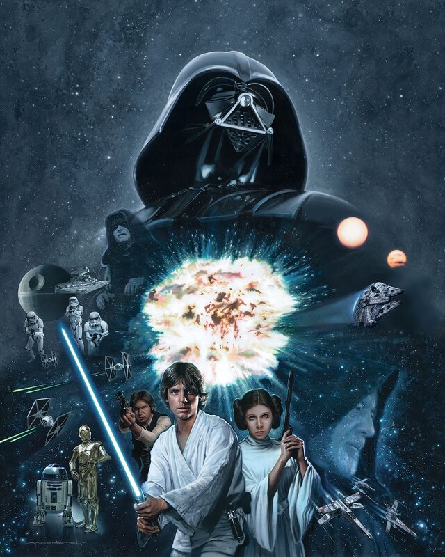 Luke Skywalker and Leia Organa — Blue, Dramatic