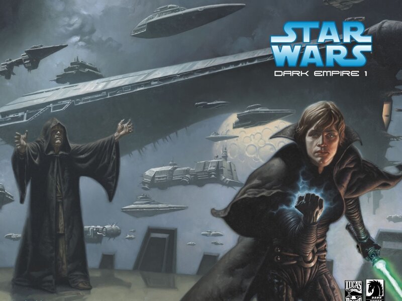 Luke Skywalker and Palpatine — Blue