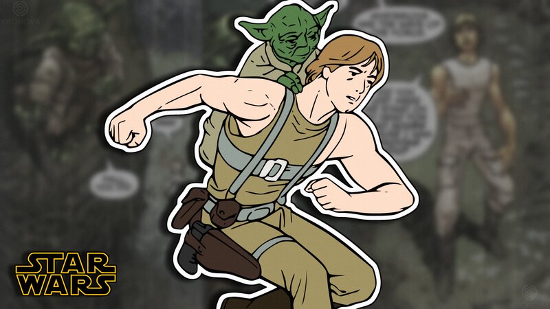 Luke Skywalker Carrying Yoda — Green, Action