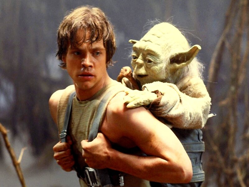Luke Skywalker Carrying Yoda — Green