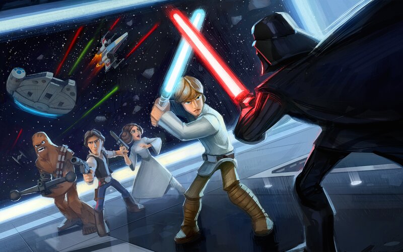 Luke Skywalker Dueling Vader — Blue