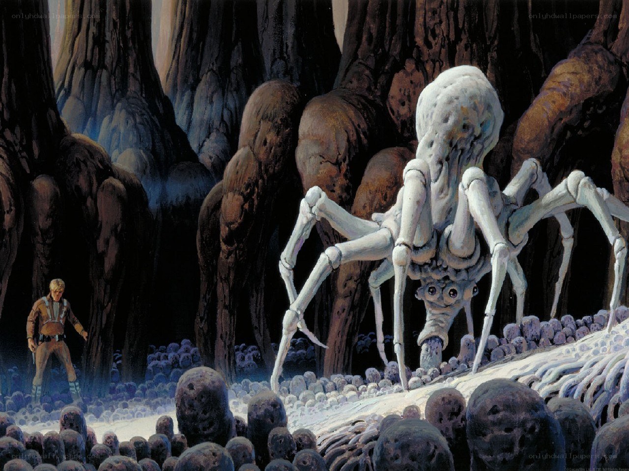 Luke Skywalker faces a giant spider