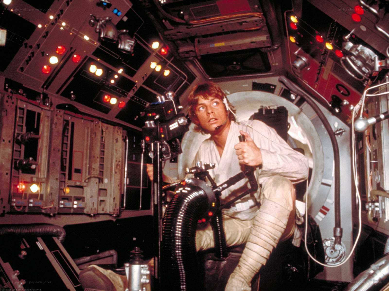 Luke Skywalker in cockpit