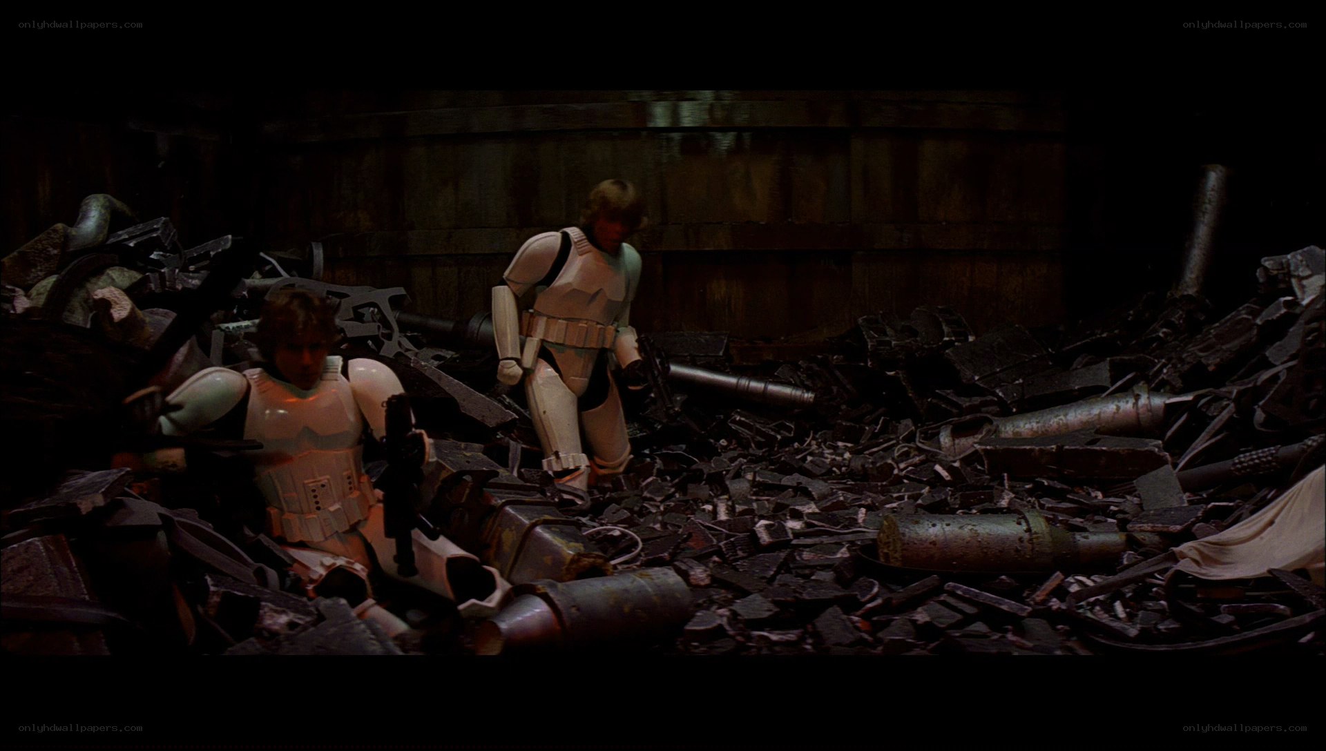 Luke Skywalker in stormtrooper armor