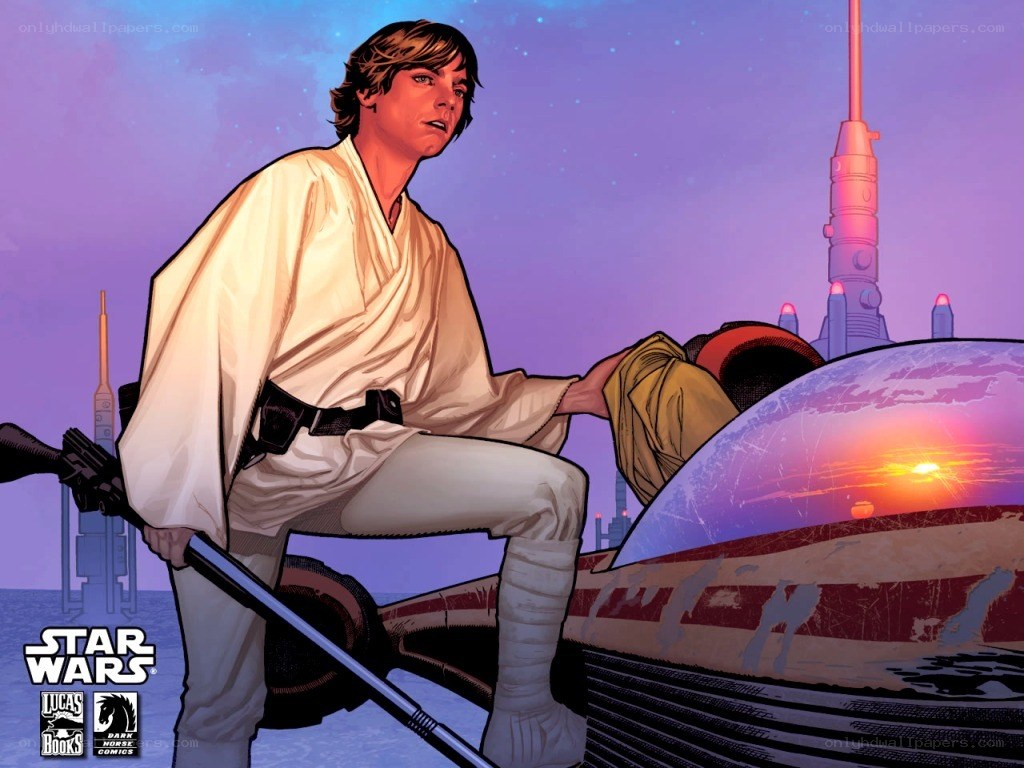 Luke Skywalker on a speeder