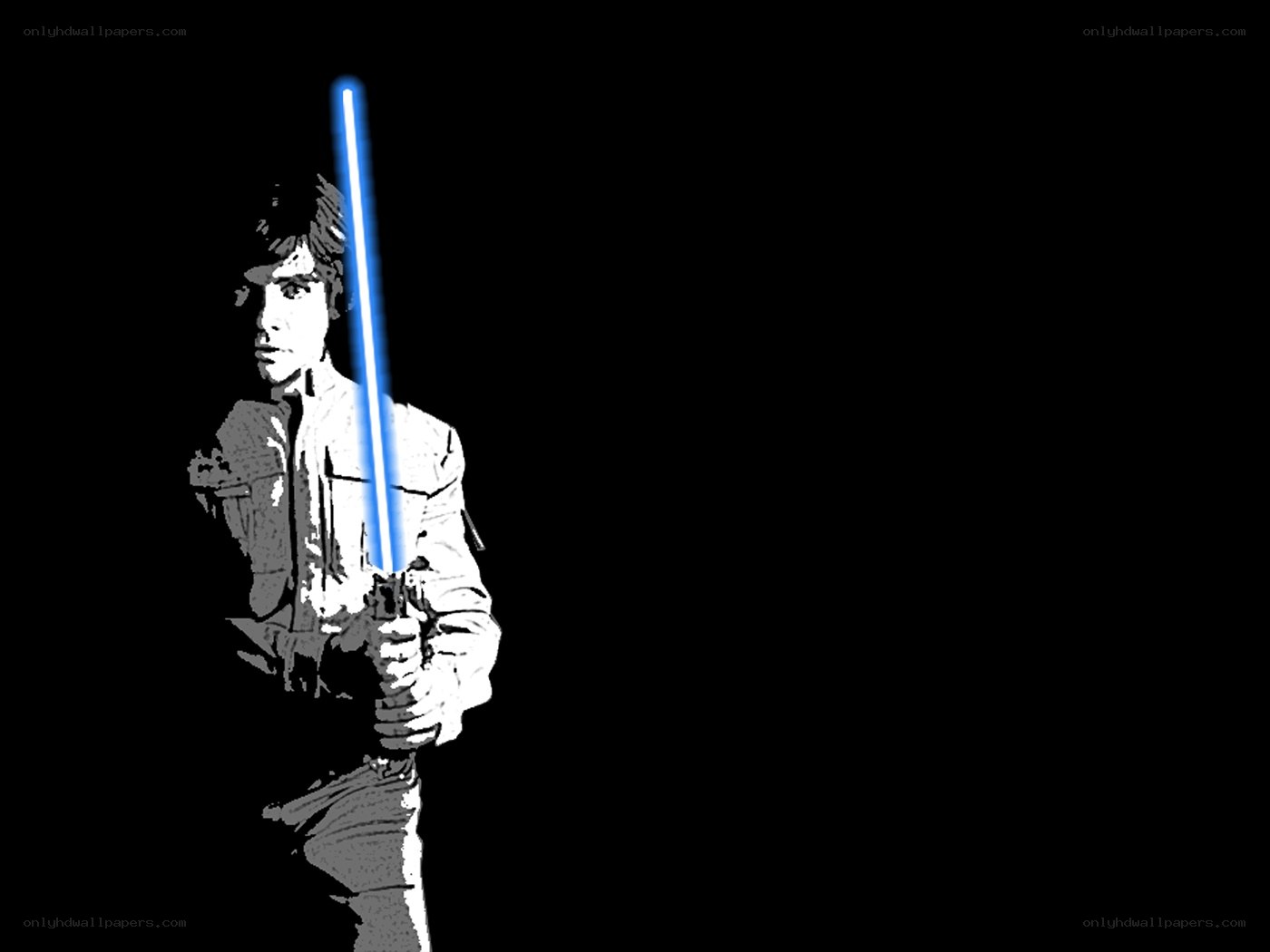 Luke Skywalker with blue lightsaber