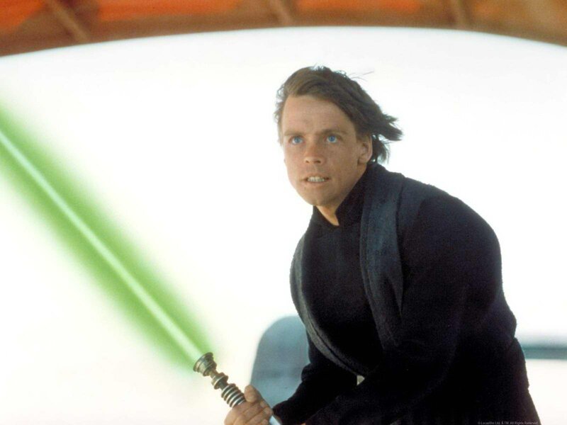Luke Skywalker with green lightsaber