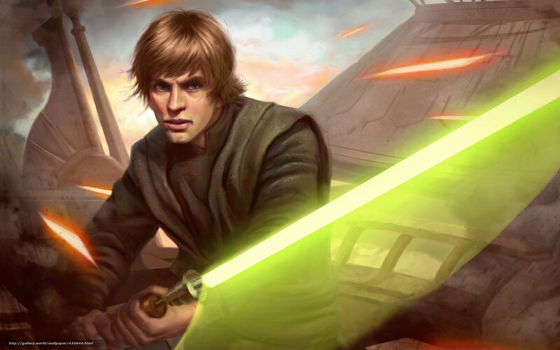 Luke Skywalker with green lightsaber