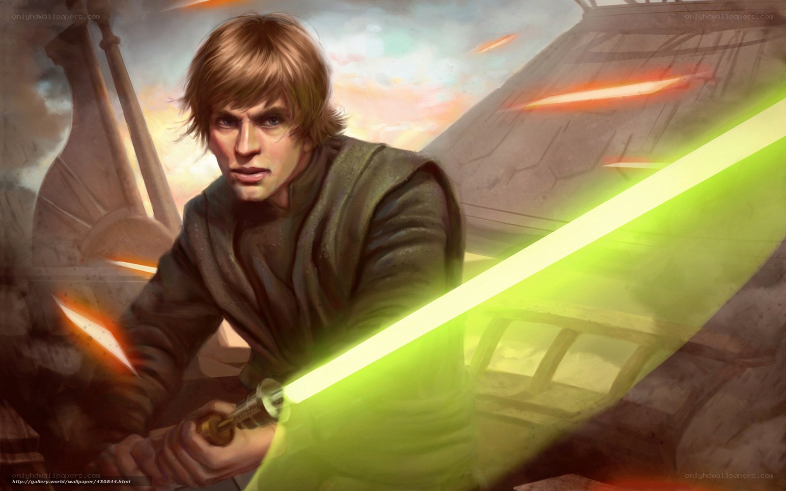 Luke Skywalker with green lightsaber
