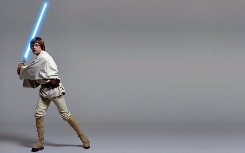 Luke Skywalker with lightsaber
