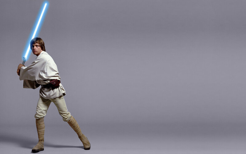 Luke Skywalker with lightsaber