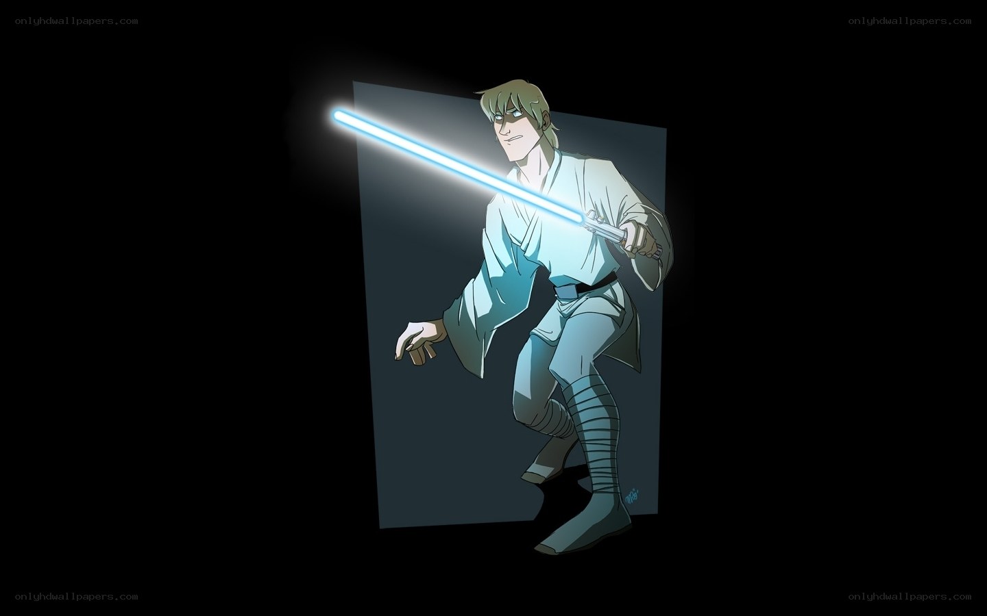 Luke Skywalker with lightsaber