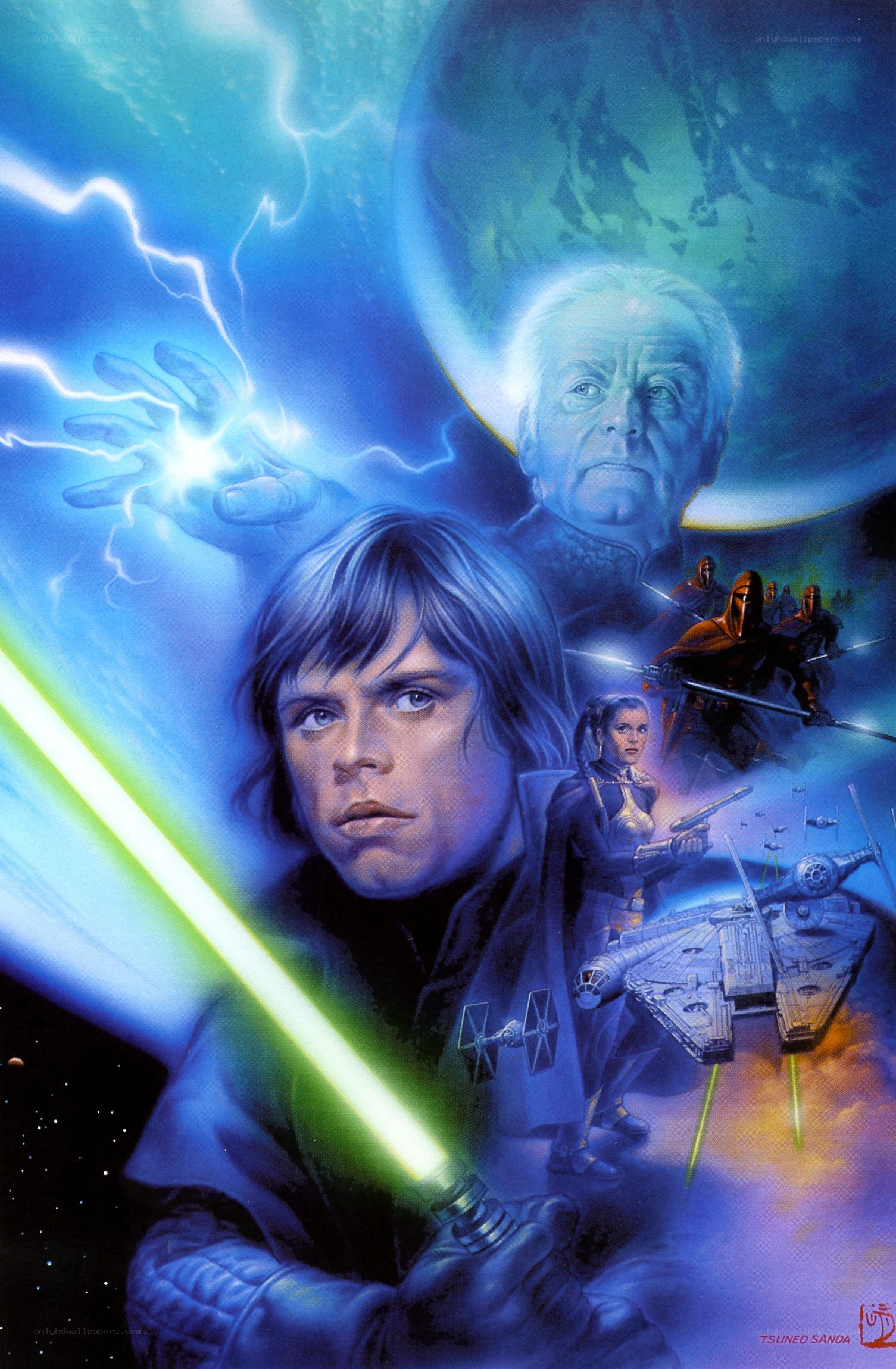 Luke Skywalker with lightsaber