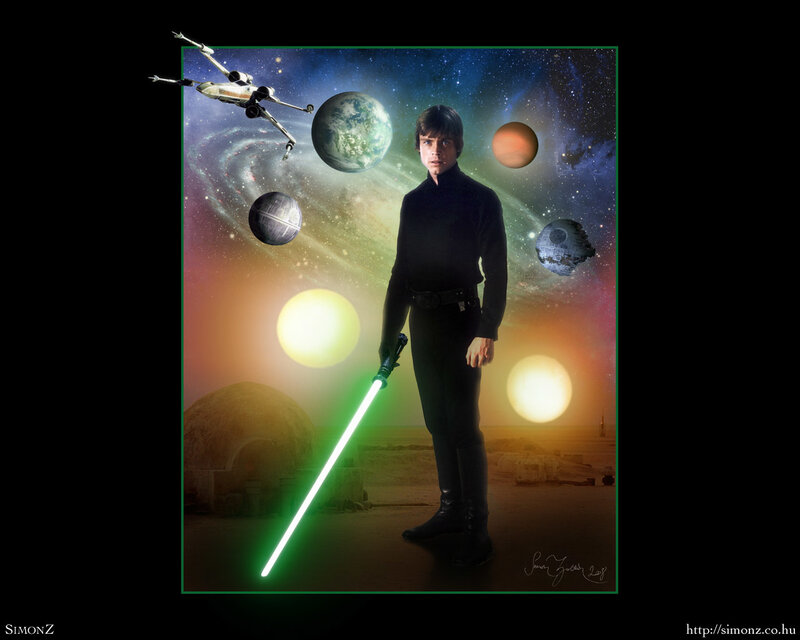 Luke Skywalker with lightsaber