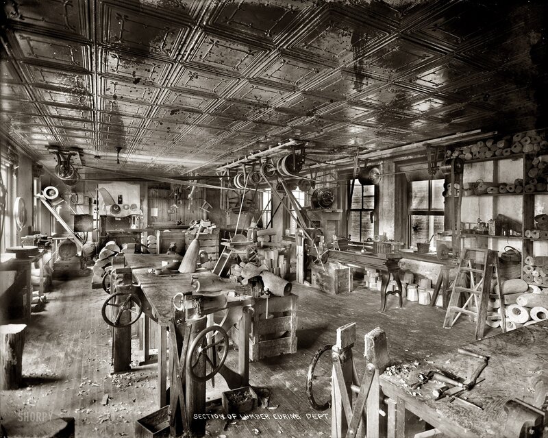 Lumber curing workshop interior