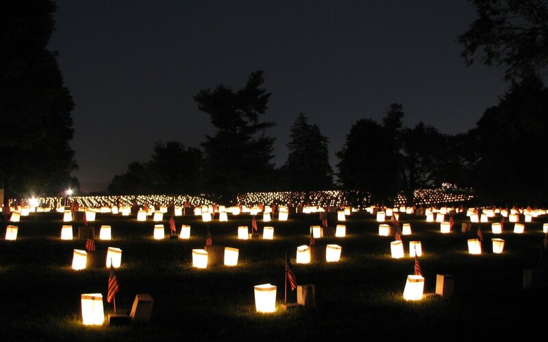Luminaries at Cemetery