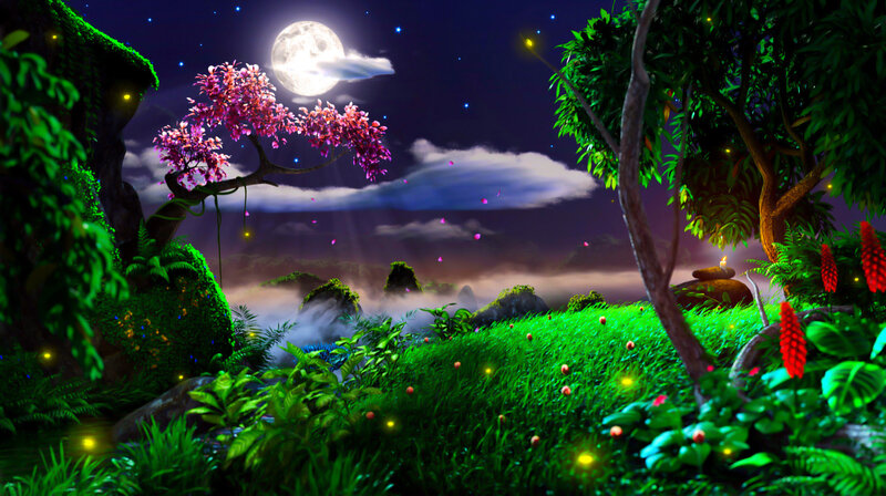 Luminous Forest at Night