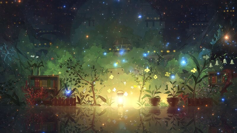 Luminous Garden at Night