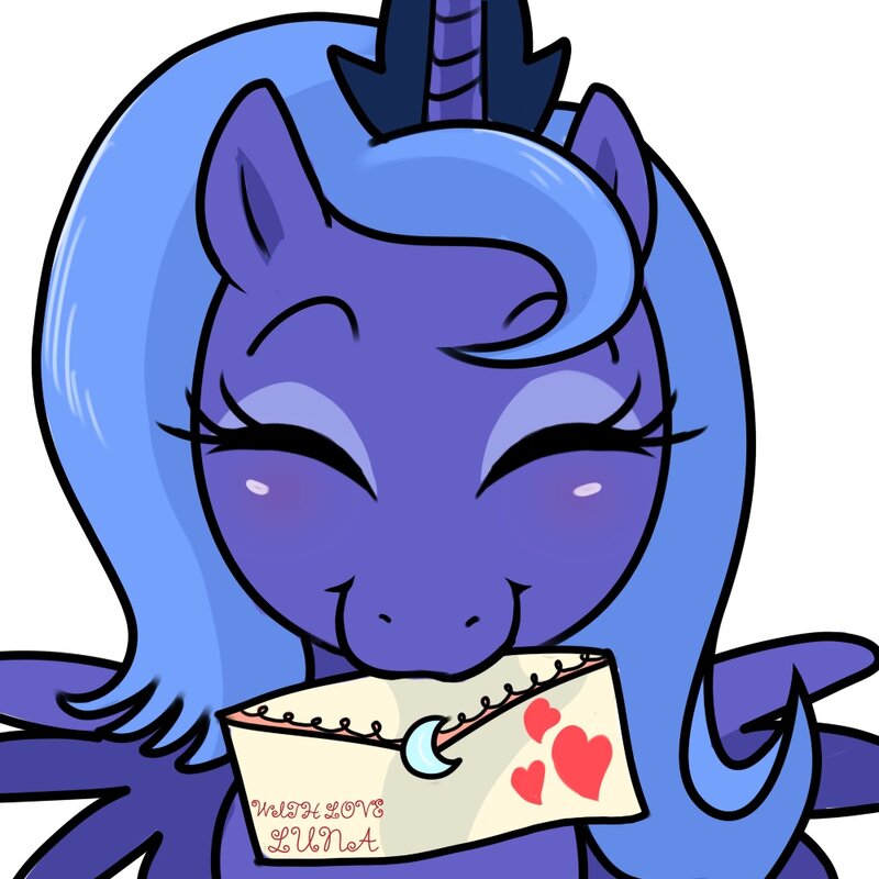 Luna holding a love letter