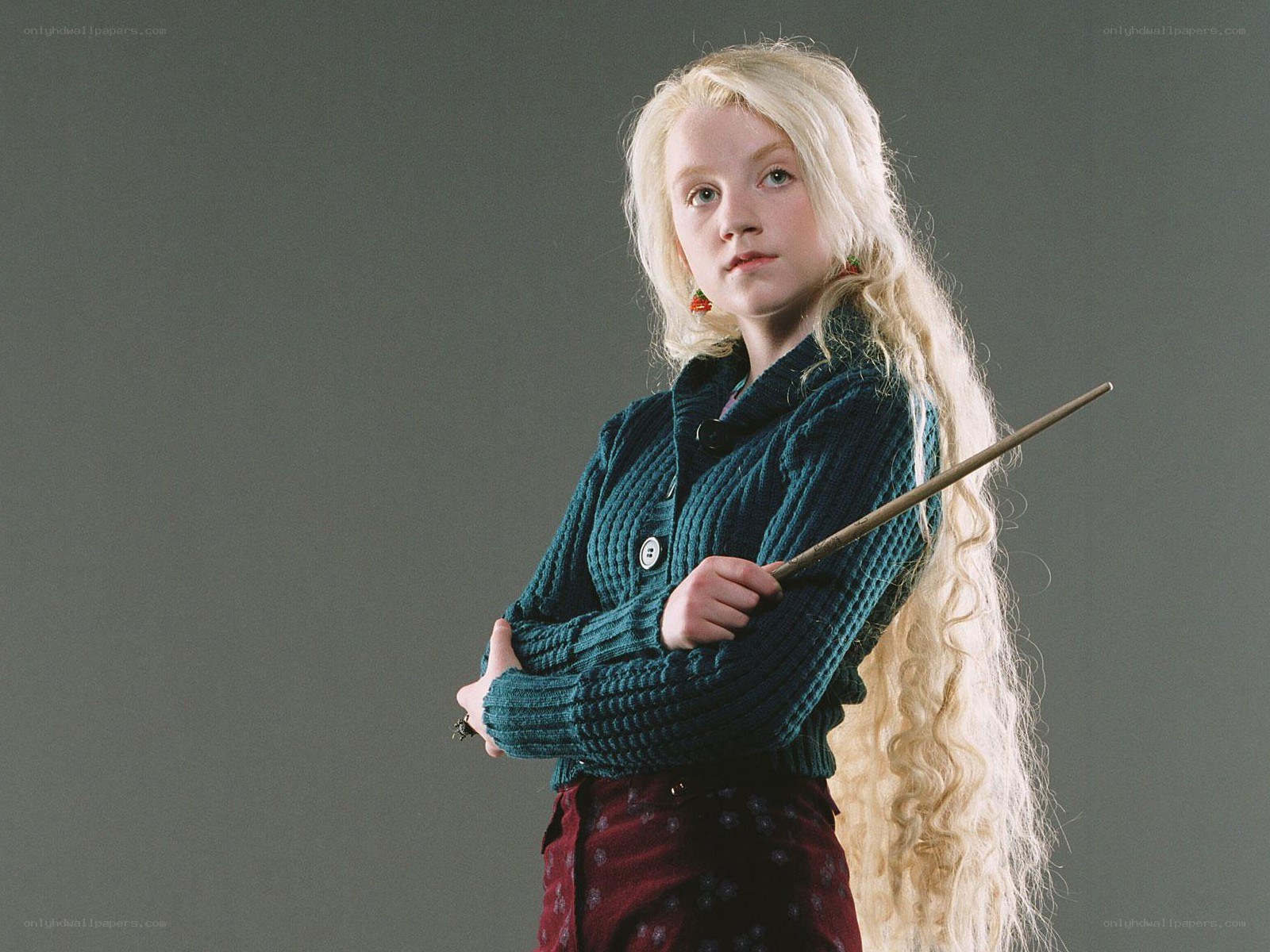 Luna Lovegood with wand