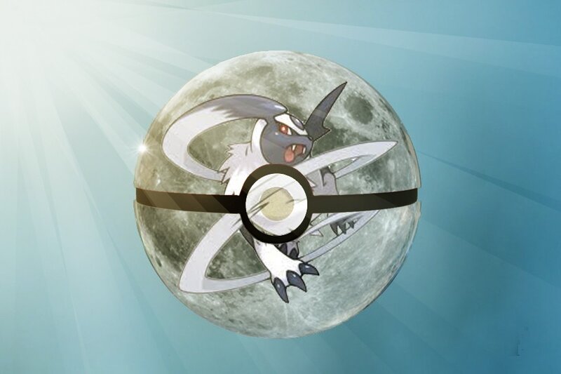 Lunala in a Poké Ball