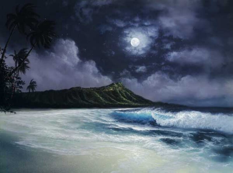 Lunar Beach at Night