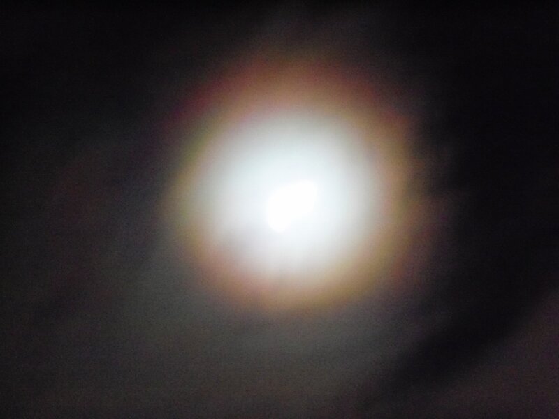 lunar halo in night sky