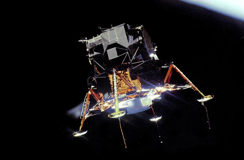 Lunar Module in Space — Black