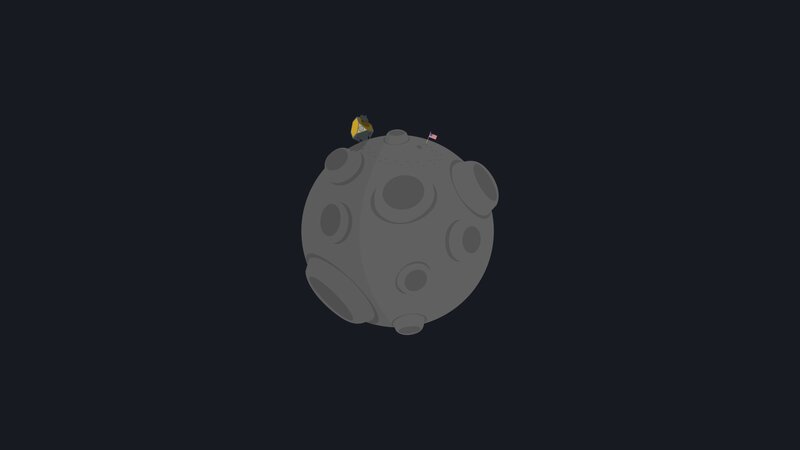 Lunar Module on Moon — Gray