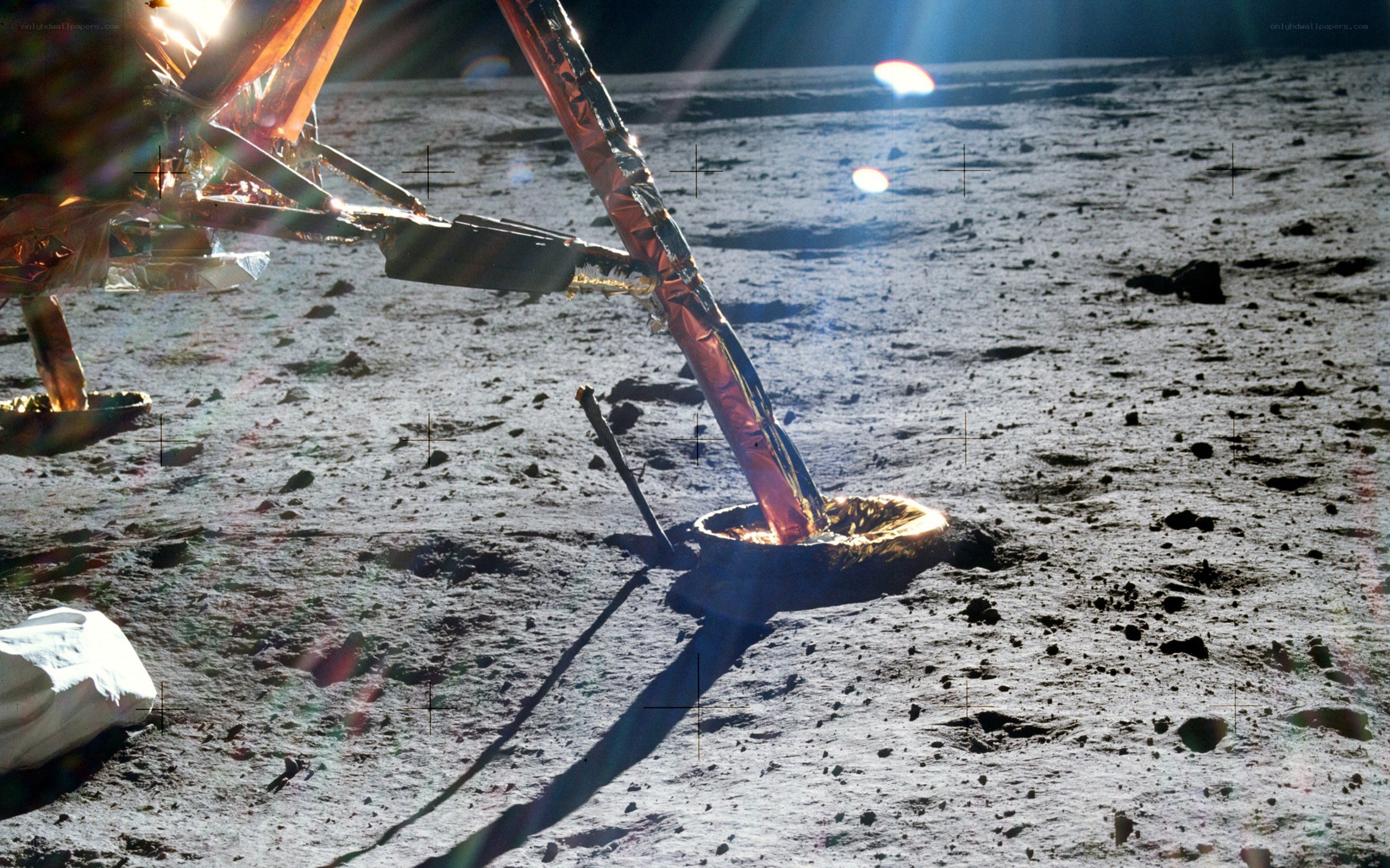 Lunar module on moon surface