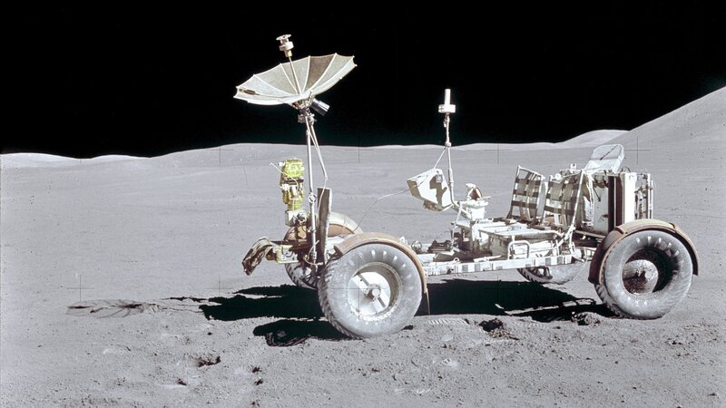Lunar Rover on Moon — Gray, Desolate, Photograph