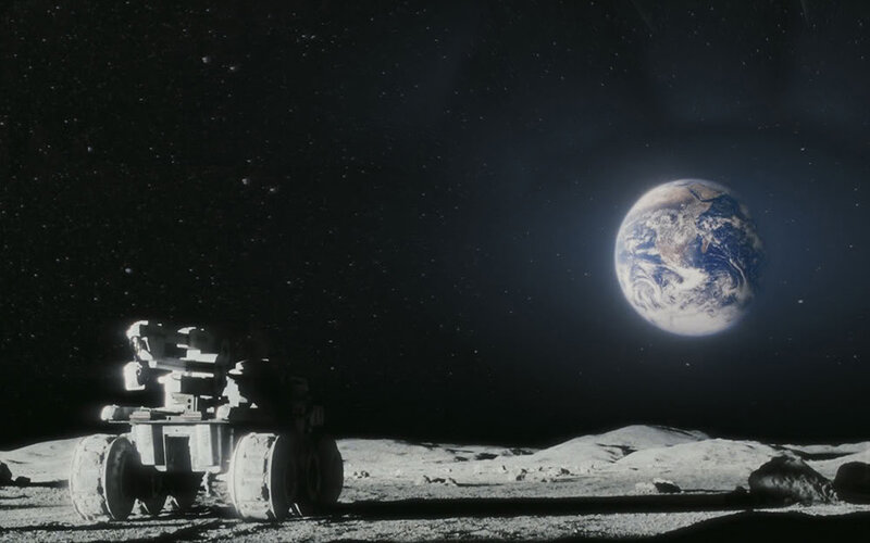 Lunar rover on moon surface