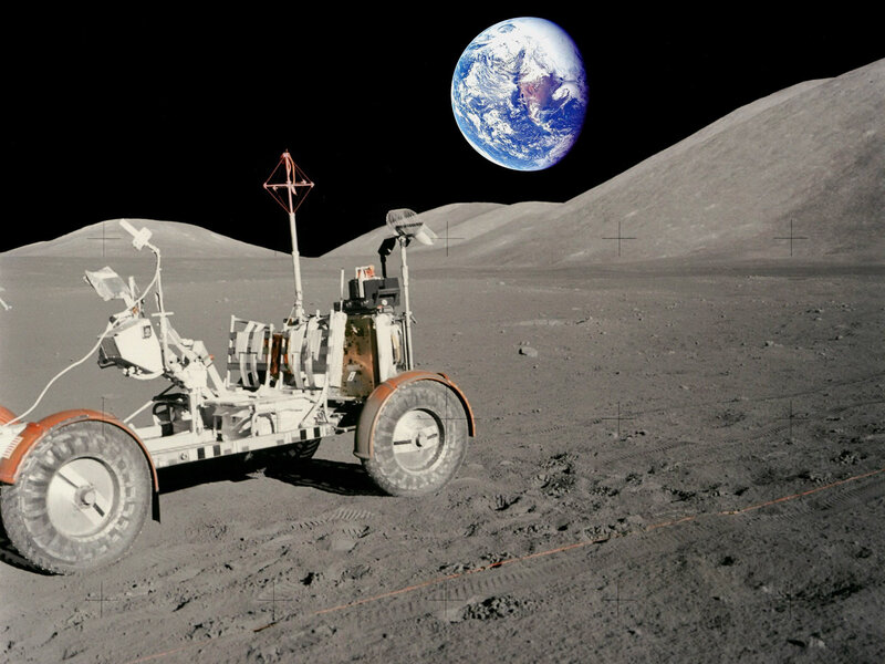 Lunar rover on the Moon