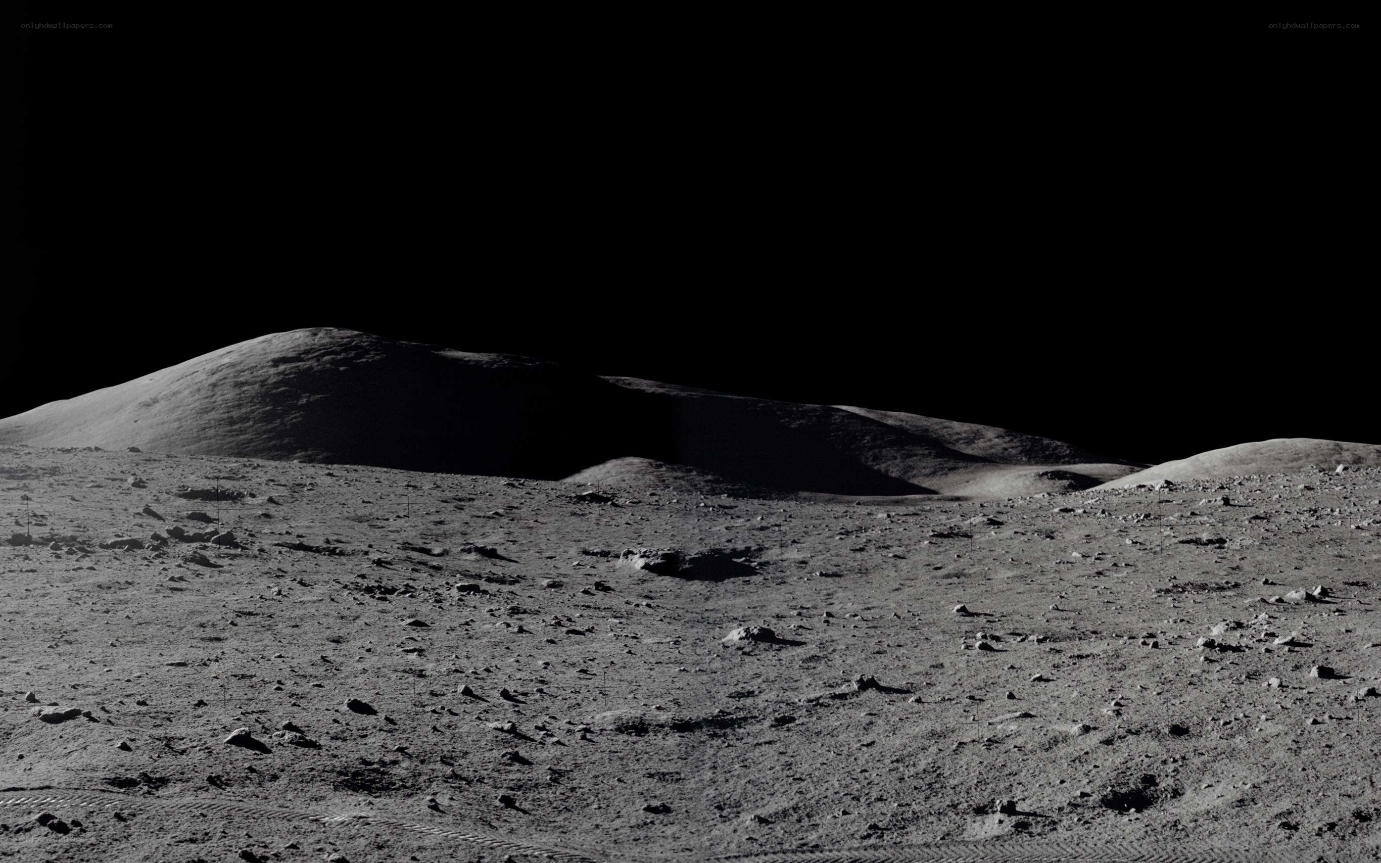 Lunar surface landscape