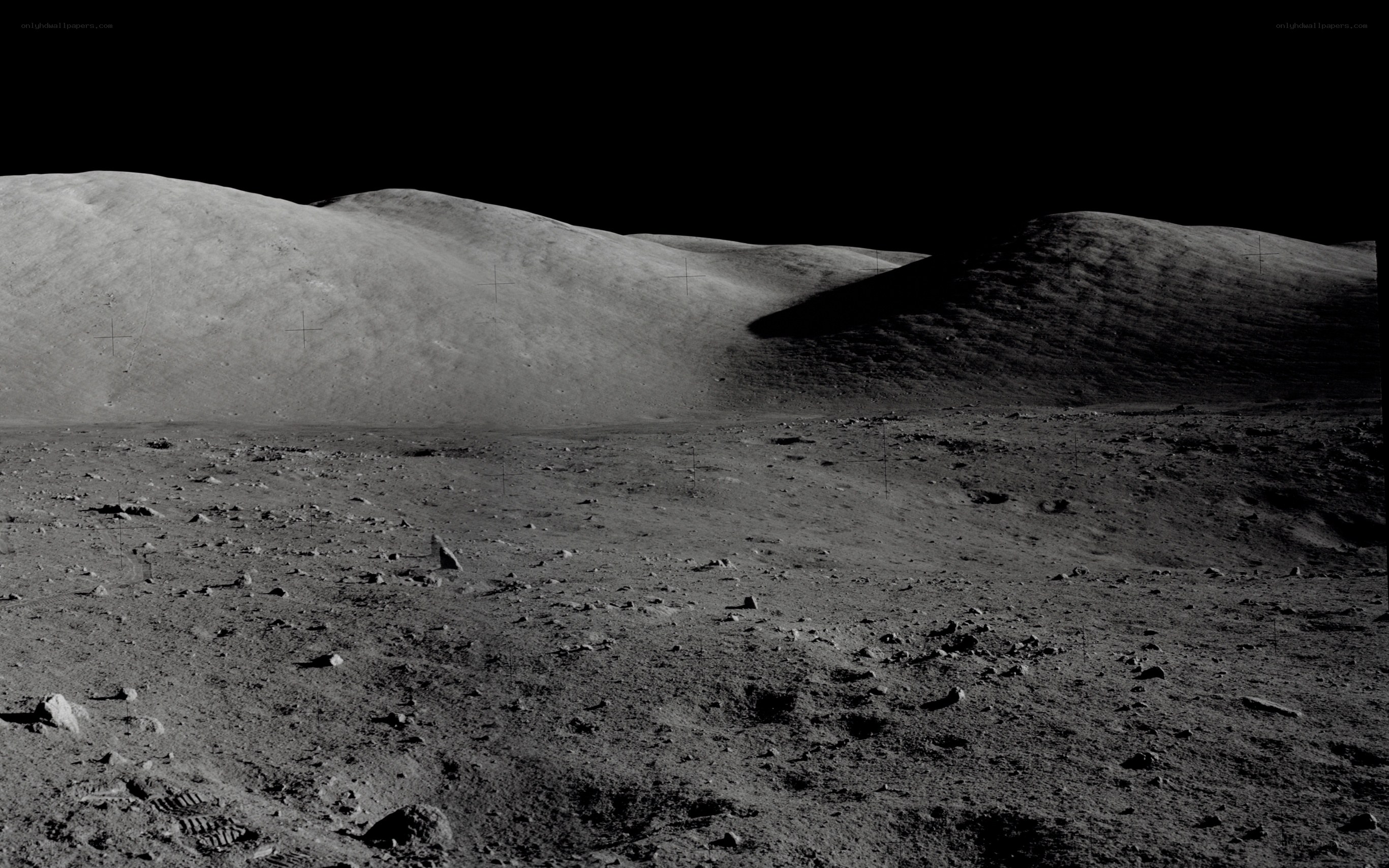 Lunar surface landscape