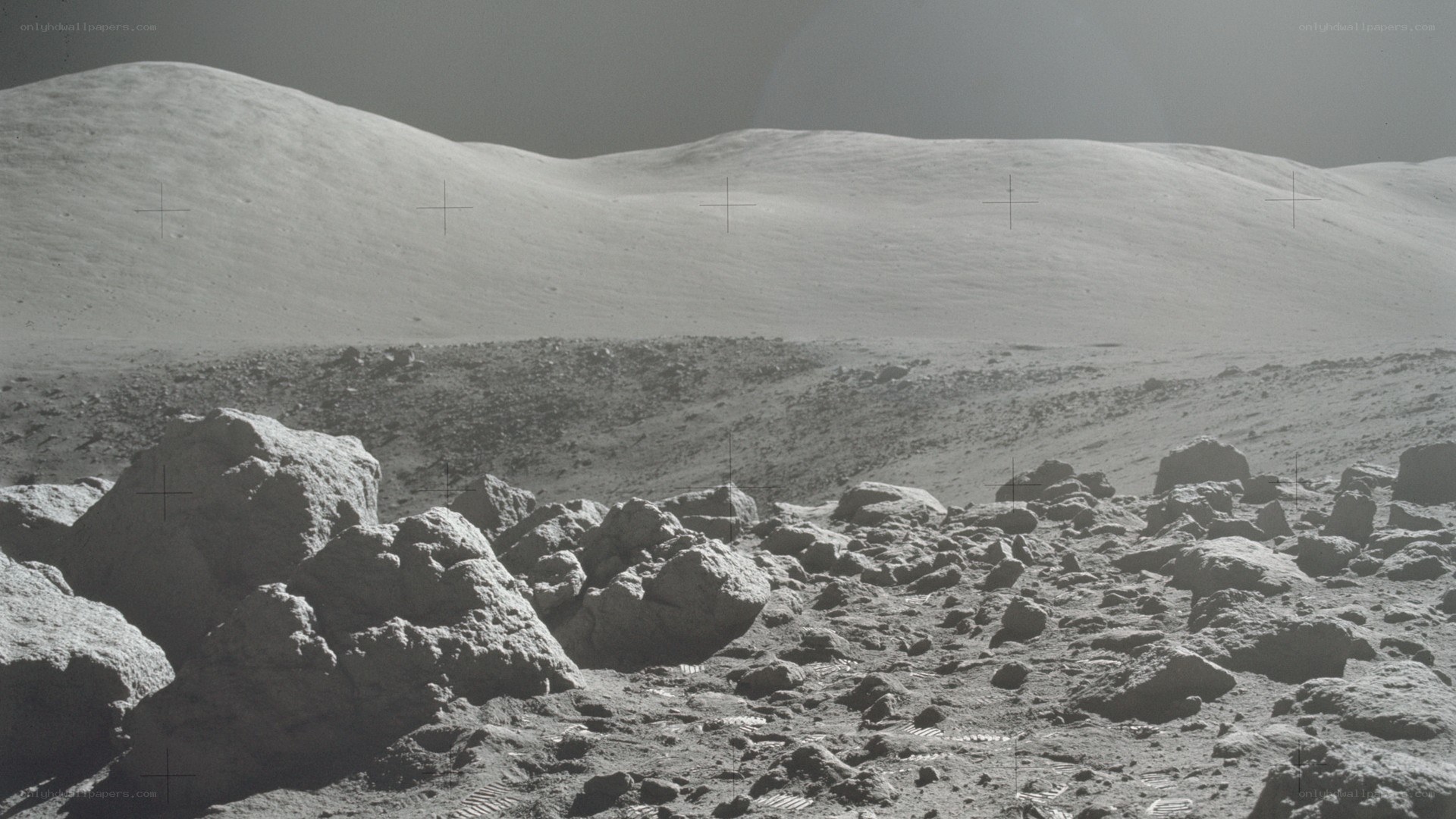 Lunar surface landscape