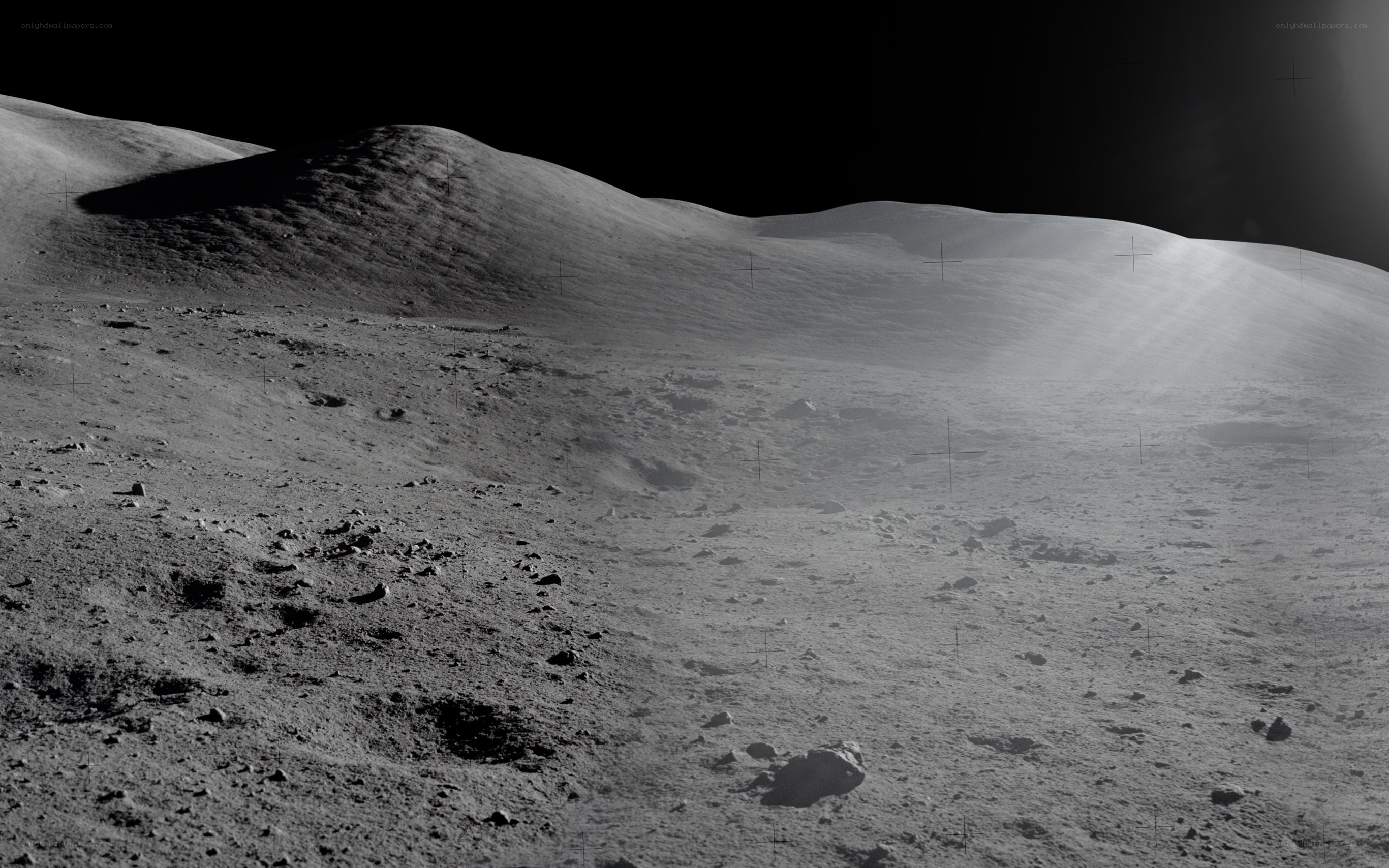 Lunar surface landscape