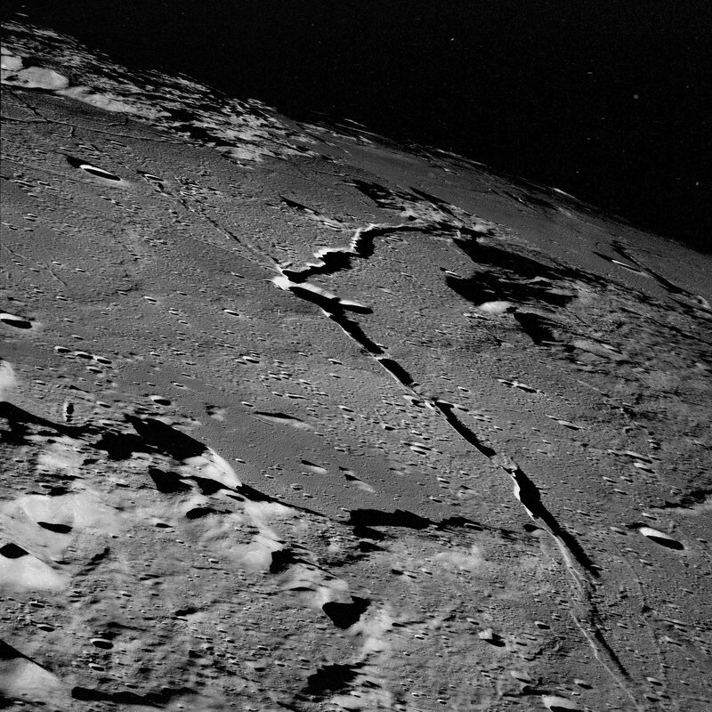 Lunar Surface with Crater — Black