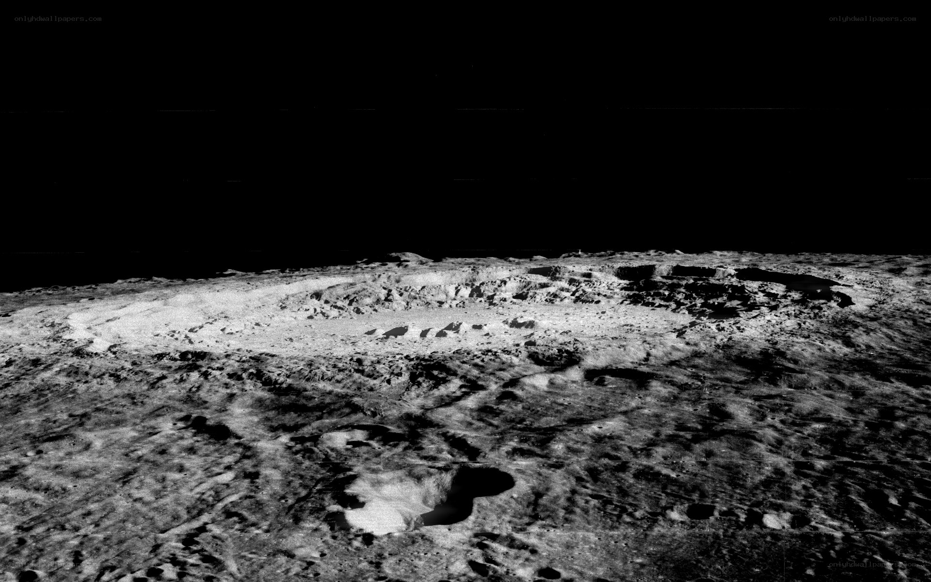 Lunar surface with craters