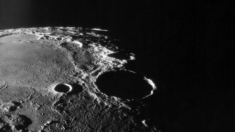 Lunar Surface with Craters — Black