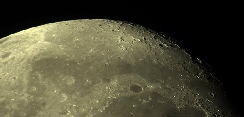 Lunar Surface with Craters — Gray, Dramatic, Photograph, Space