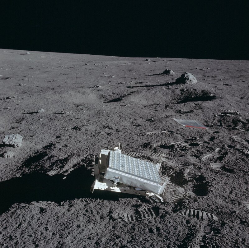 Lunar surface with equipment