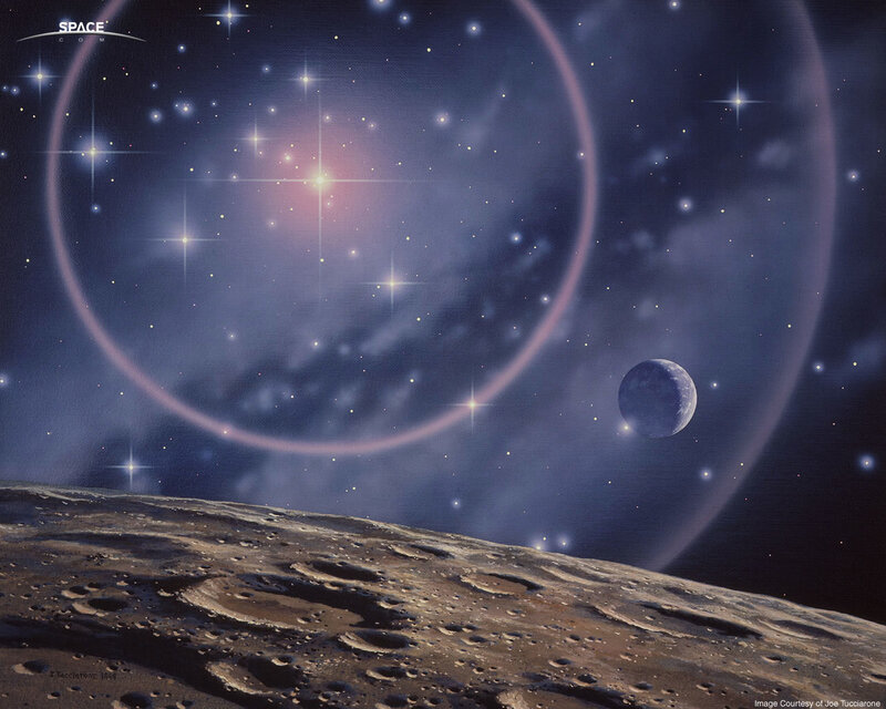 Lunar Surface with Planet