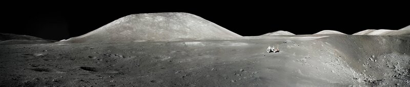 Lunar surface with rover