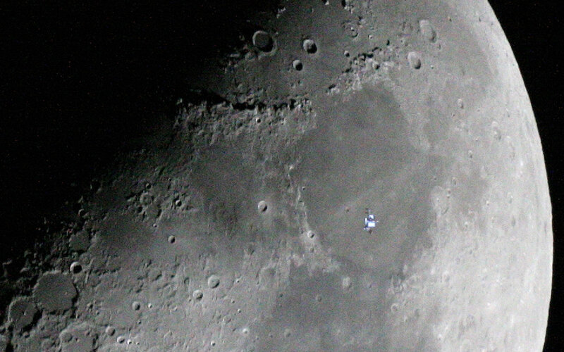 Lunar surface with spacecraft