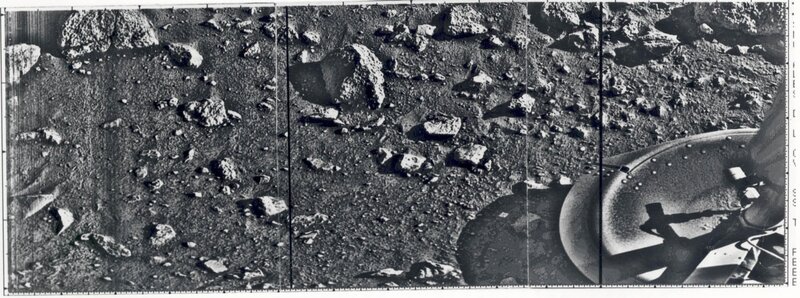 Lunar surface with spacecraft