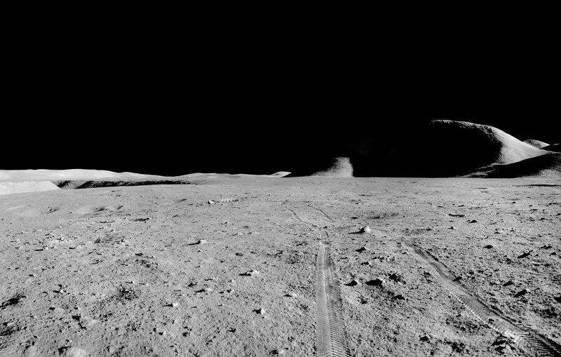 Lunar Surface with Tracks