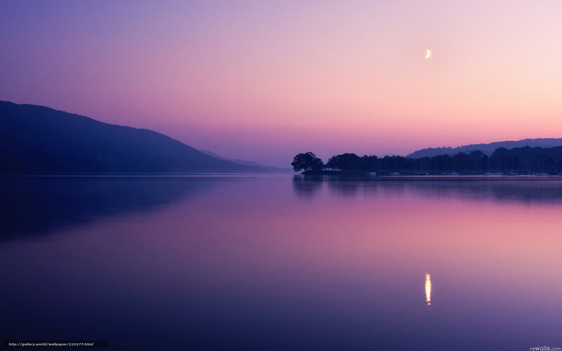 Lunar Twilight over Lake