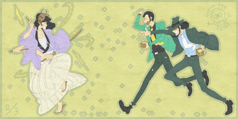 Lupin III chases samurai